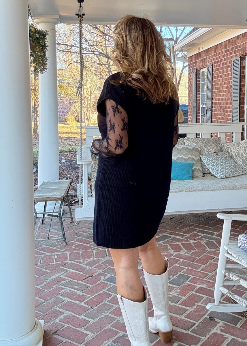 Mock Neck Sweater Dress - Black - sweater dress - Jimberly's Boutique - Olive Branch - Mississippi