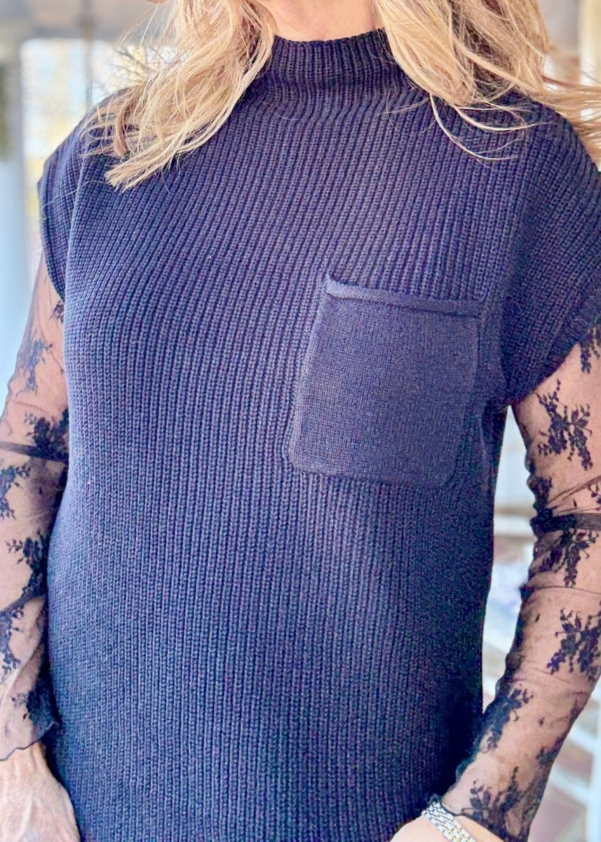 Mock Neck Sweater Dress - Black - sweater dress - Jimberly's Boutique - Olive Branch - Mississippi