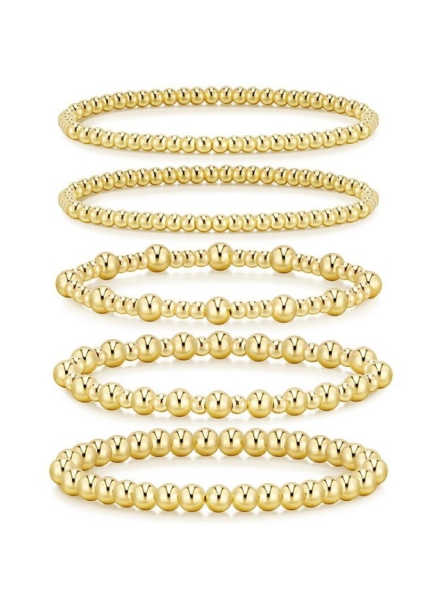 Multi Layer Gold Ball Chain Beaded Bracelet - Bracelet - Jimberly's Boutique - Olive Branch - Mississippi