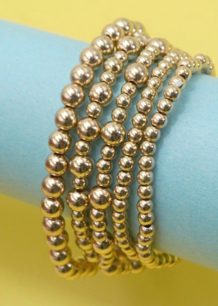 Multi Layer Gold Ball Chain Beaded Bracelet - Bracelet - Jimberly's Boutique - Olive Branch - Mississippi
