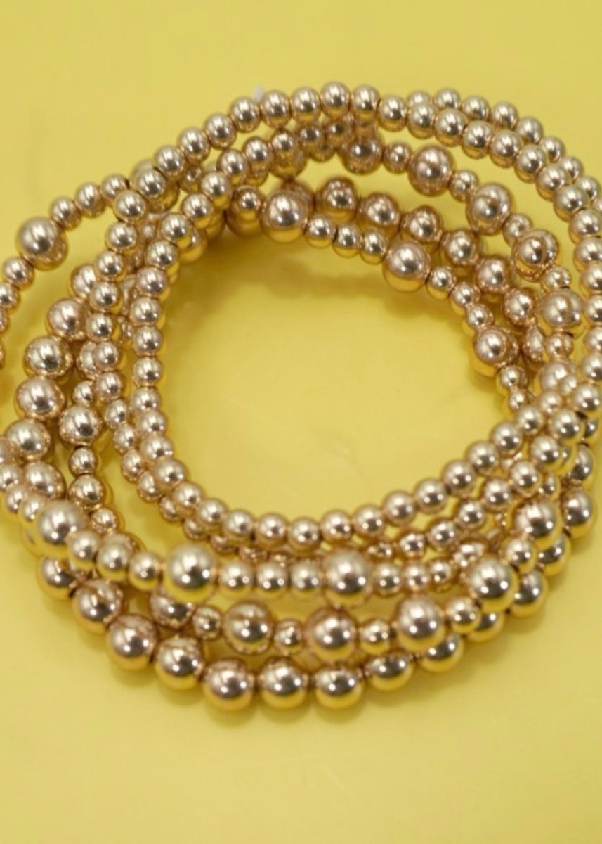 Multi Layer Gold Ball Chain Beaded Bracelet - Bracelet - Jimberly's Boutique - Olive Branch - Mississippi