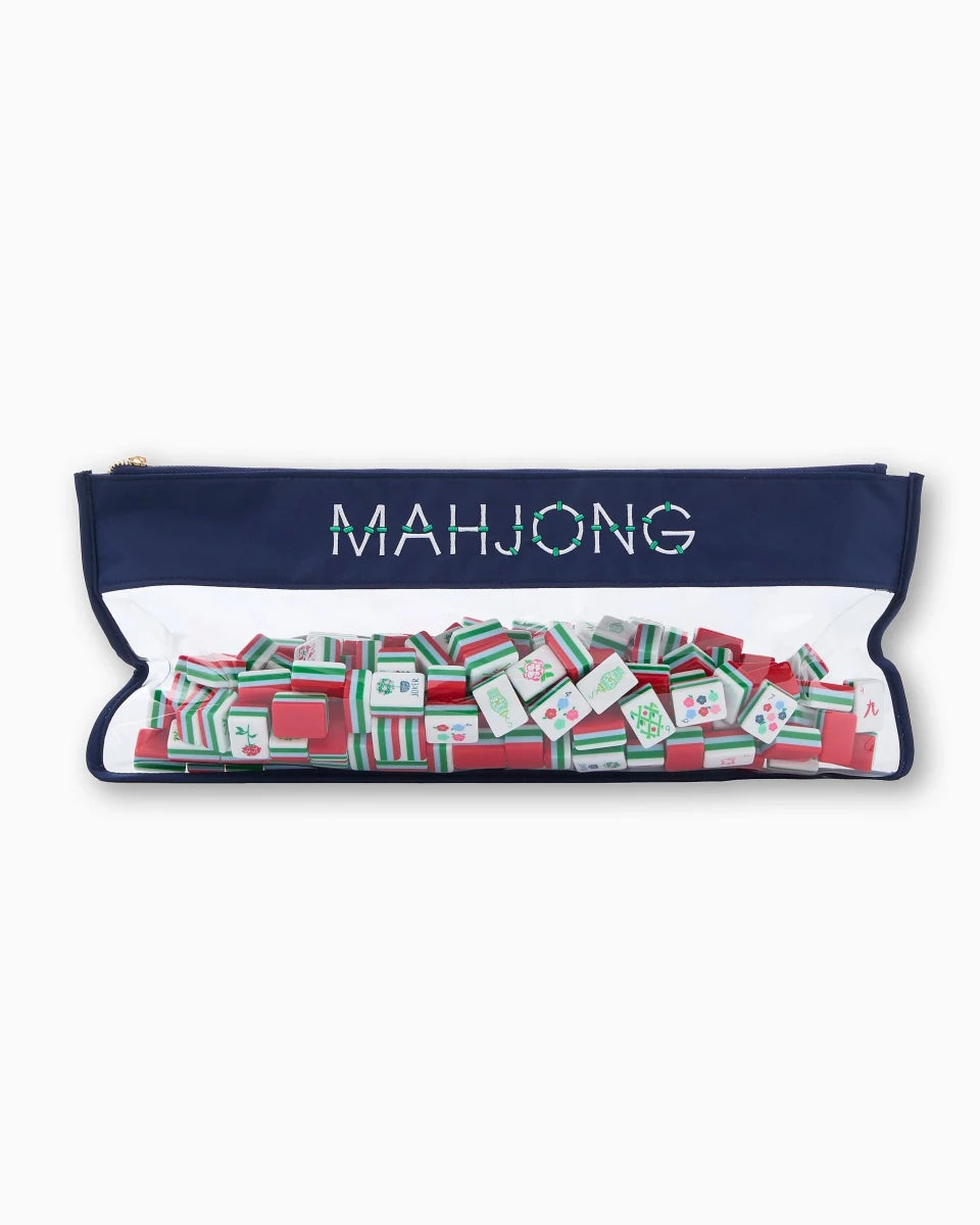 Navy Bamboo Mahjong Bag | Oh My Mahjong - Mahjong Tile Storage Bag - Jimberly's Boutique - Olive Branch - Mississippi