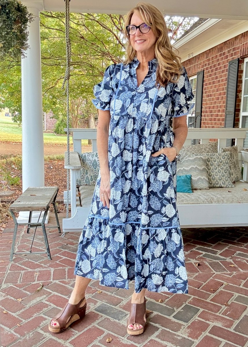 Navy Bloom Dress | Entro - entro dress - Jimberly's Boutique - Olive Branch - Mississippi