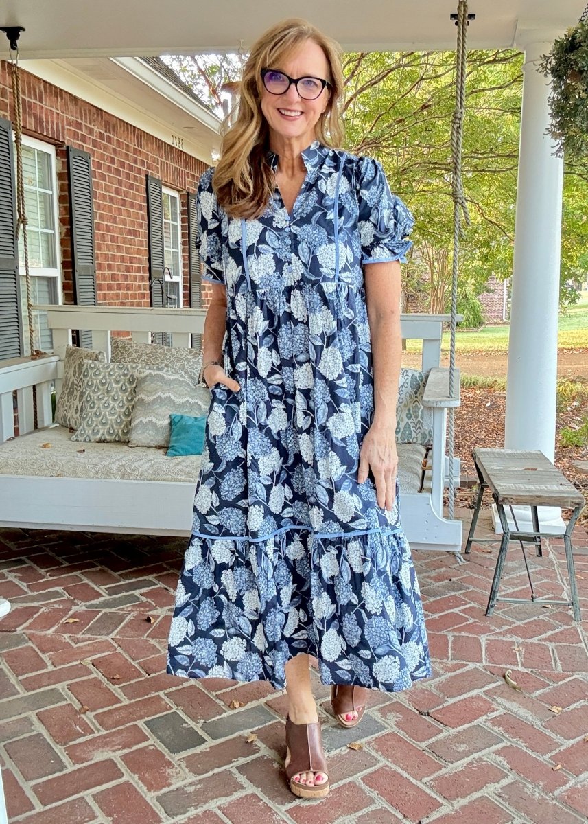 Navy Bloom Dress | Entro - entro dress - Jimberly's Boutique - Olive Branch - Mississippi
