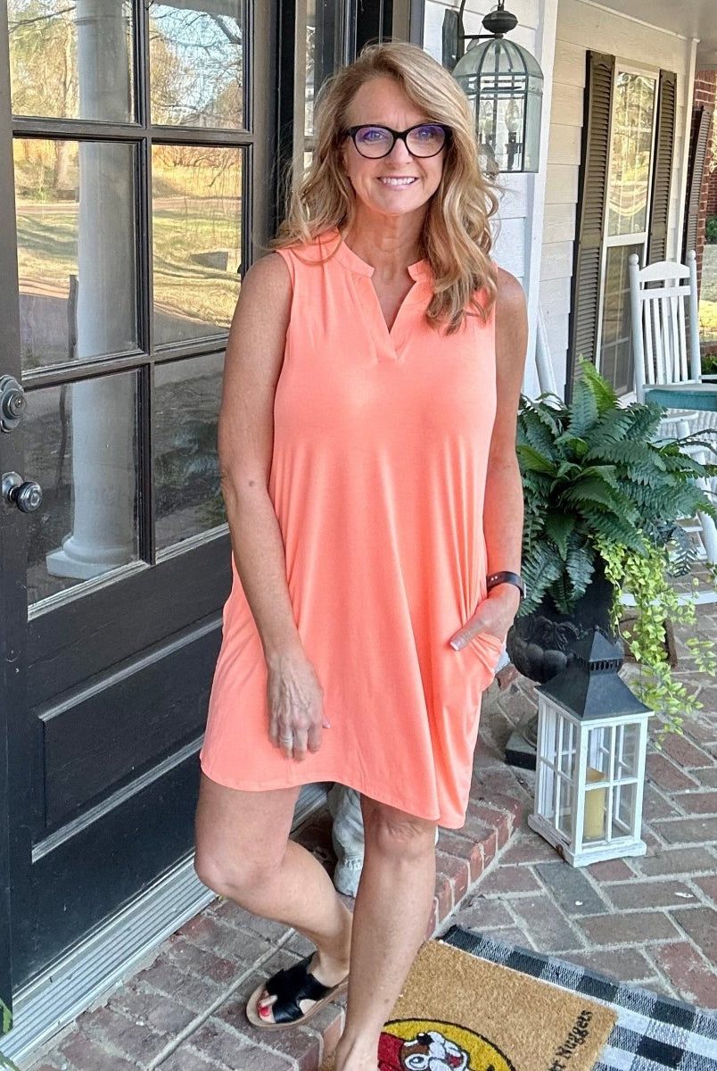Neon Orange Tank Dress Dear Scarlett - Casual Dress -Jimberly's Boutique-Olive Branch-Mississippi