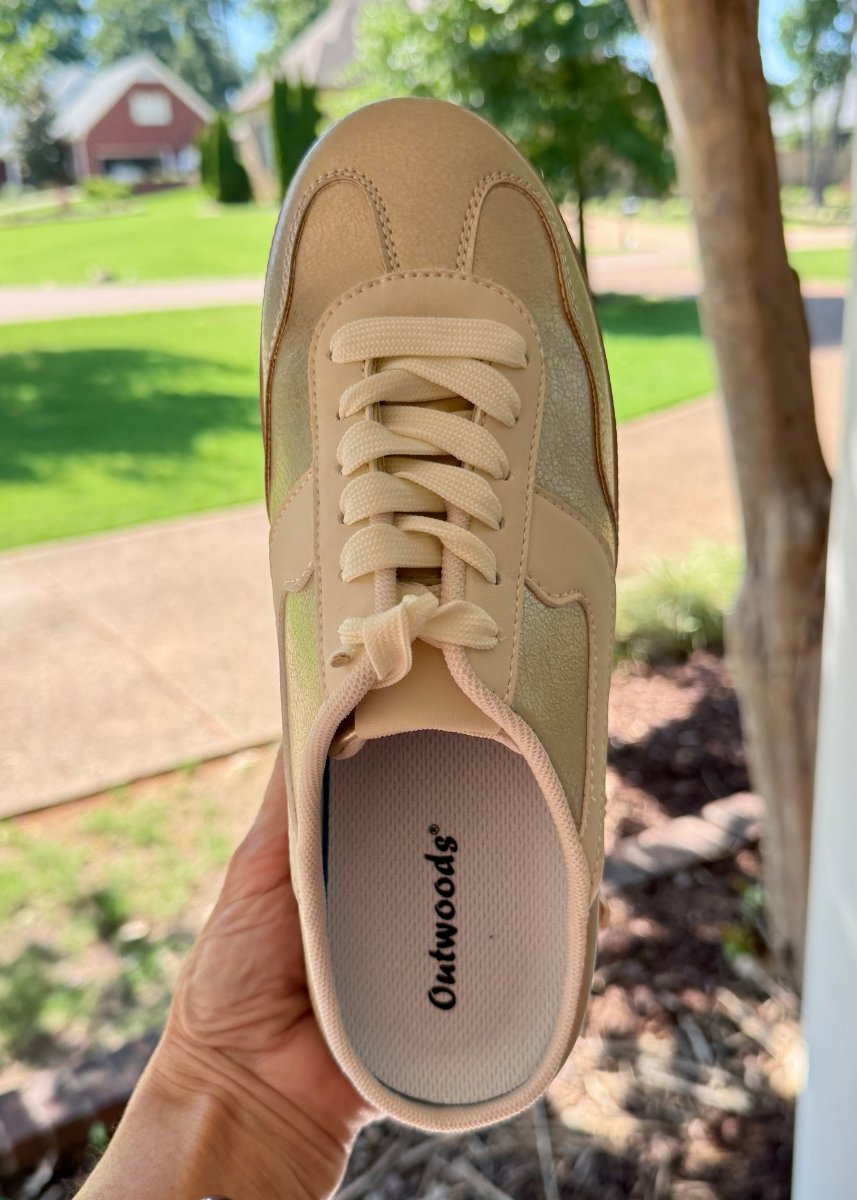 Outwoods Giana Mule Sneakers - Gold - Pierre Dumas Sneakers - Jimberly's Boutique - Olive Branch - Mississippi