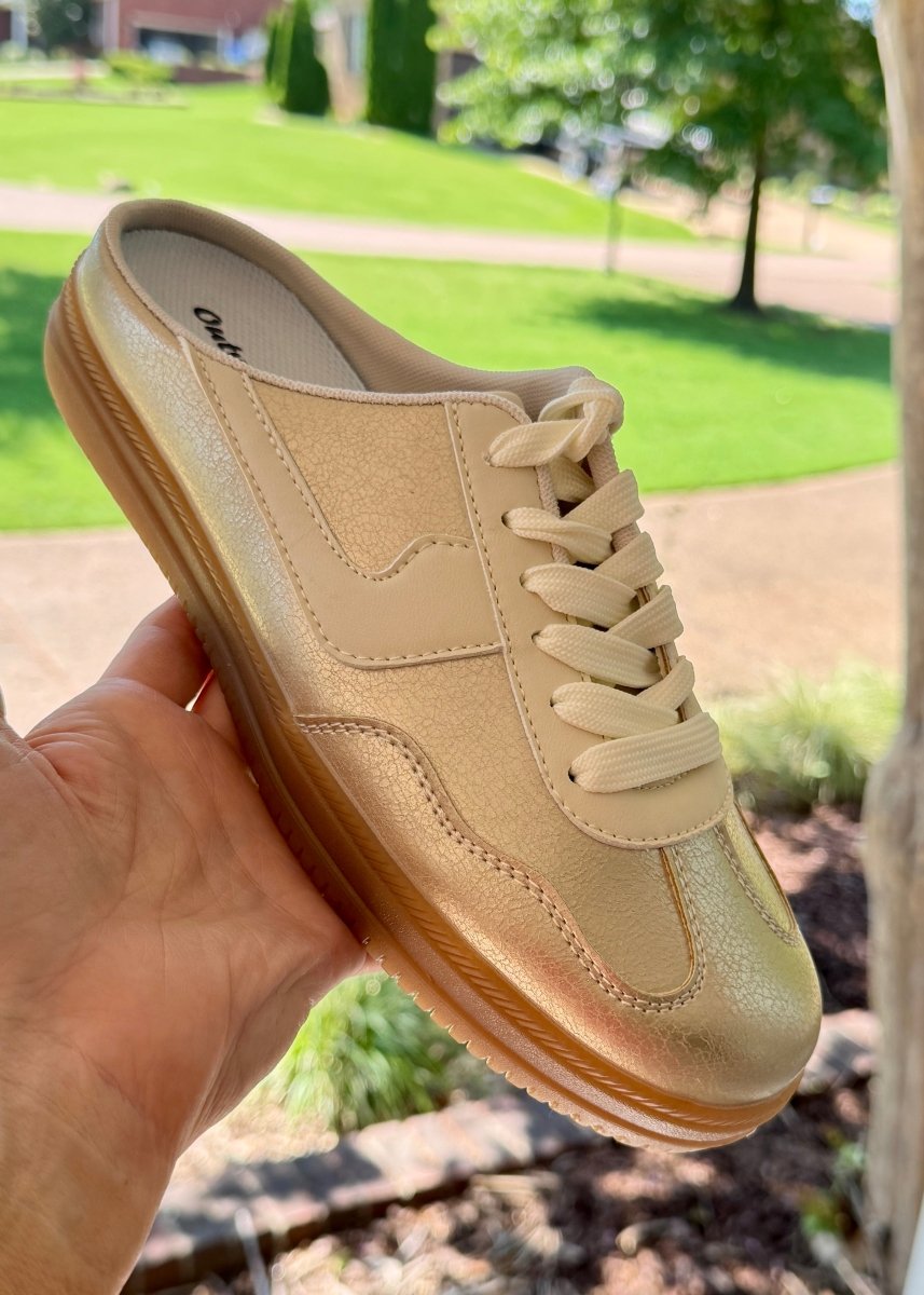 Outwoods Giana Mule Sneakers - Gold - Pierre Dumas Sneakers - Jimberly's Boutique - Olive Branch - Mississippi