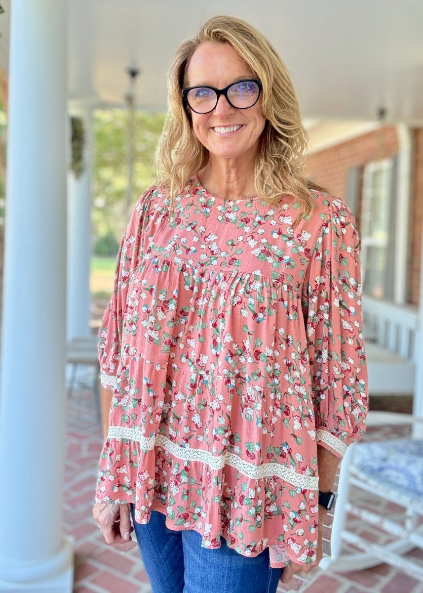 Peachy Floral Tunic Top | Easel - Jimberly's Boutique - Olive Branch - Mississippi