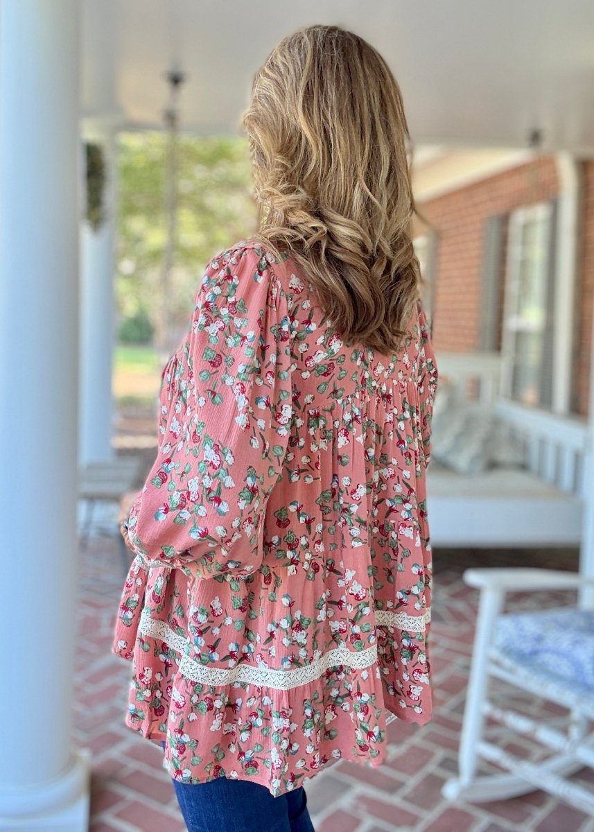 Peachy Floral Tunic Top | Easel - Jimberly's Boutique - Olive Branch - Mississippi