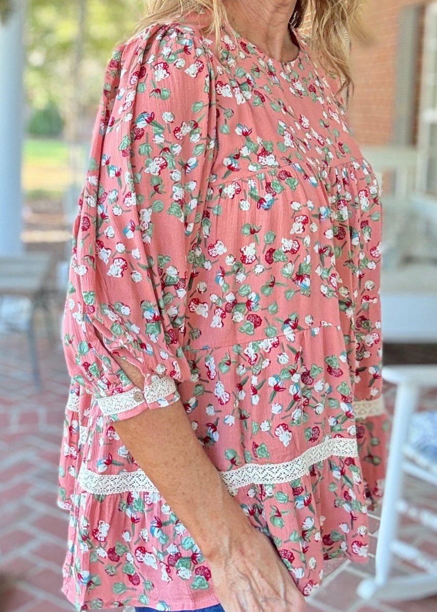 Peachy Floral Tunic Top | Easel - Jimberly's Boutique - Olive Branch - Mississippi