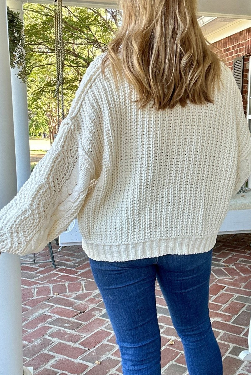 POL V Neck Sweater - Cream - sweater - Jimberly's Boutique - Olive Branch - Mississippi