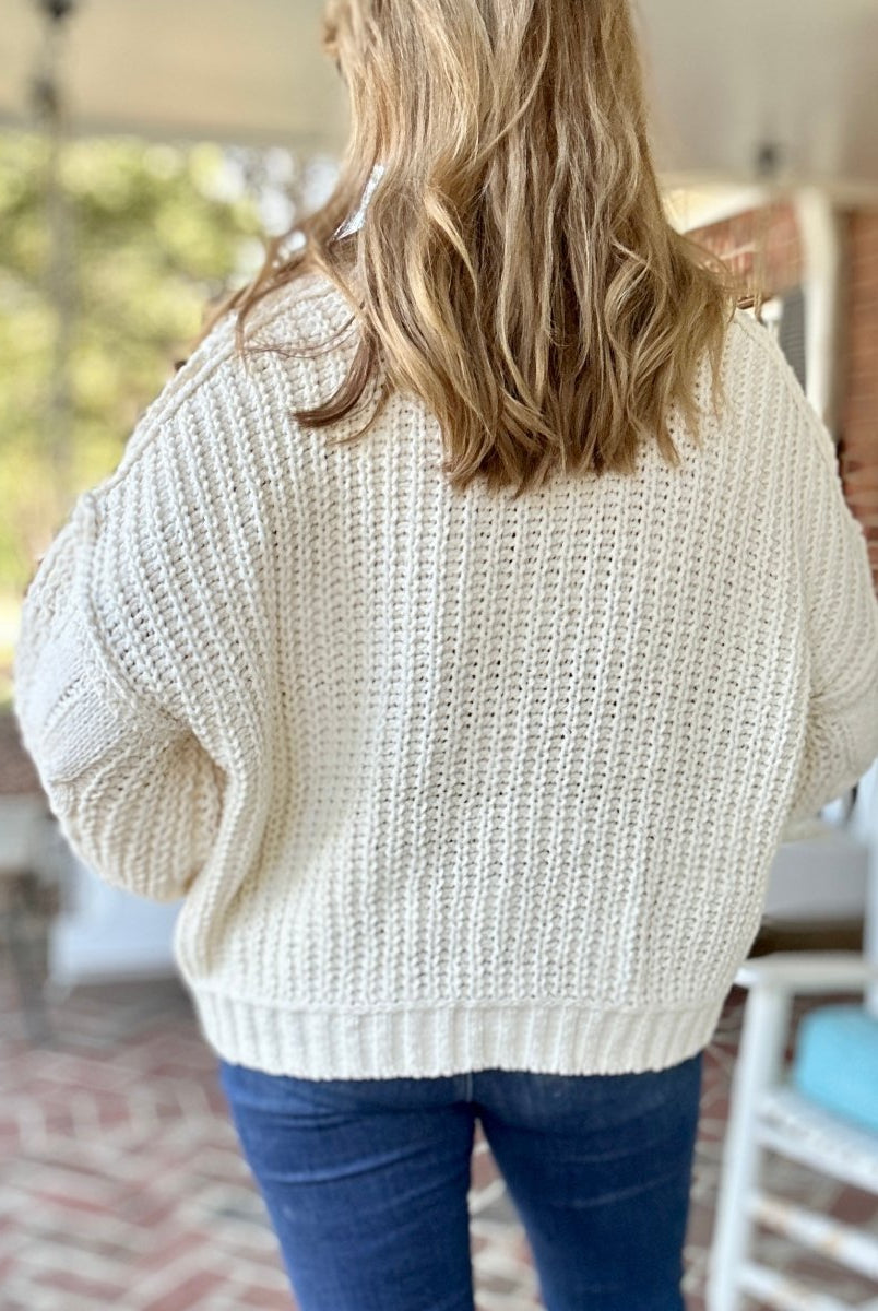 POL V Neck Sweater - Cream - sweater - Jimberly's Boutique - Olive Branch - Mississippi