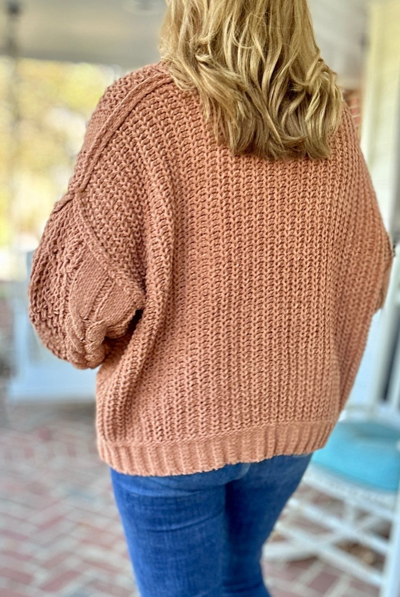 POL V Neck Sweater - Rustic Brown - sweater - Jimberly's Boutique - Olive Branch - Mississippi