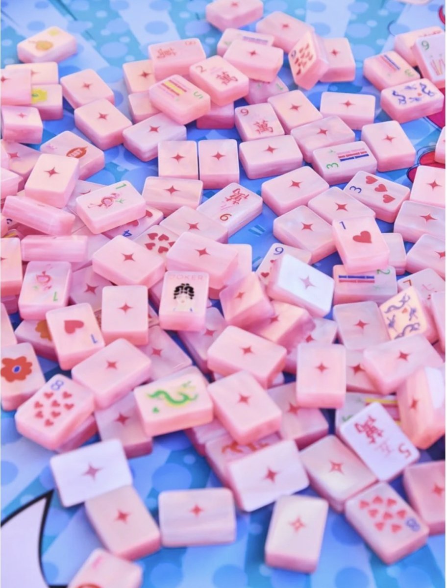 Pop Diva Cotton Candy Pink Pearl Mahjong Tiles | Bespoke - Mahjong Tiles -Jimberly's Boutique-Olive Branch-Mississippi