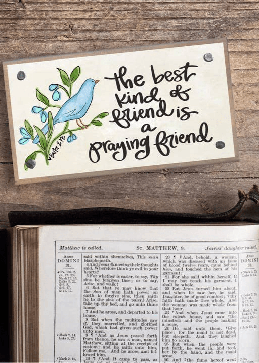 Praying Friend Driftwood - Happy Block - baxter & me - Jimberly's Boutique - Olive Branch - Mississippi