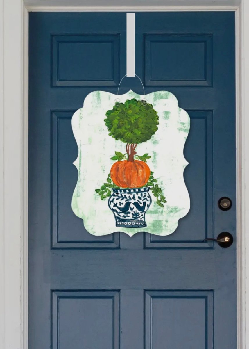 Pumpkin Topiary Door Hanger Door Hanger (PICKUP ONLY) - baxter & me - Jimberly's Boutique - Olive Branch - Mississippi