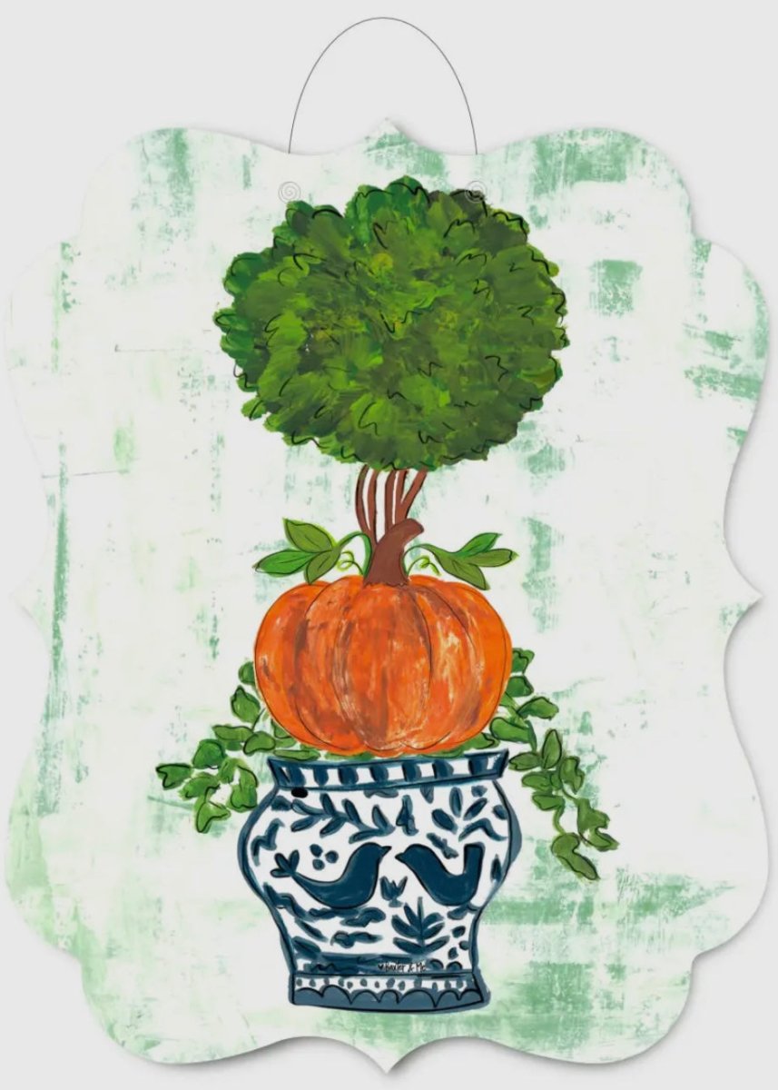 Pumpkin Topiary Door Hanger Door Hanger (PICKUP ONLY) - baxter & me - Jimberly's Boutique - Olive Branch - Mississippi