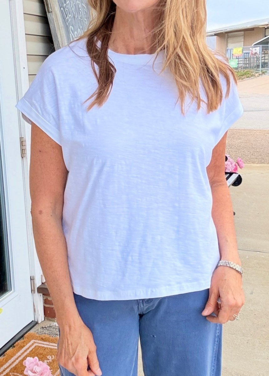 Pure Comfort Slub Top - White - Casual Top - Jimberly's Boutique - Olive Branch - Mississippi