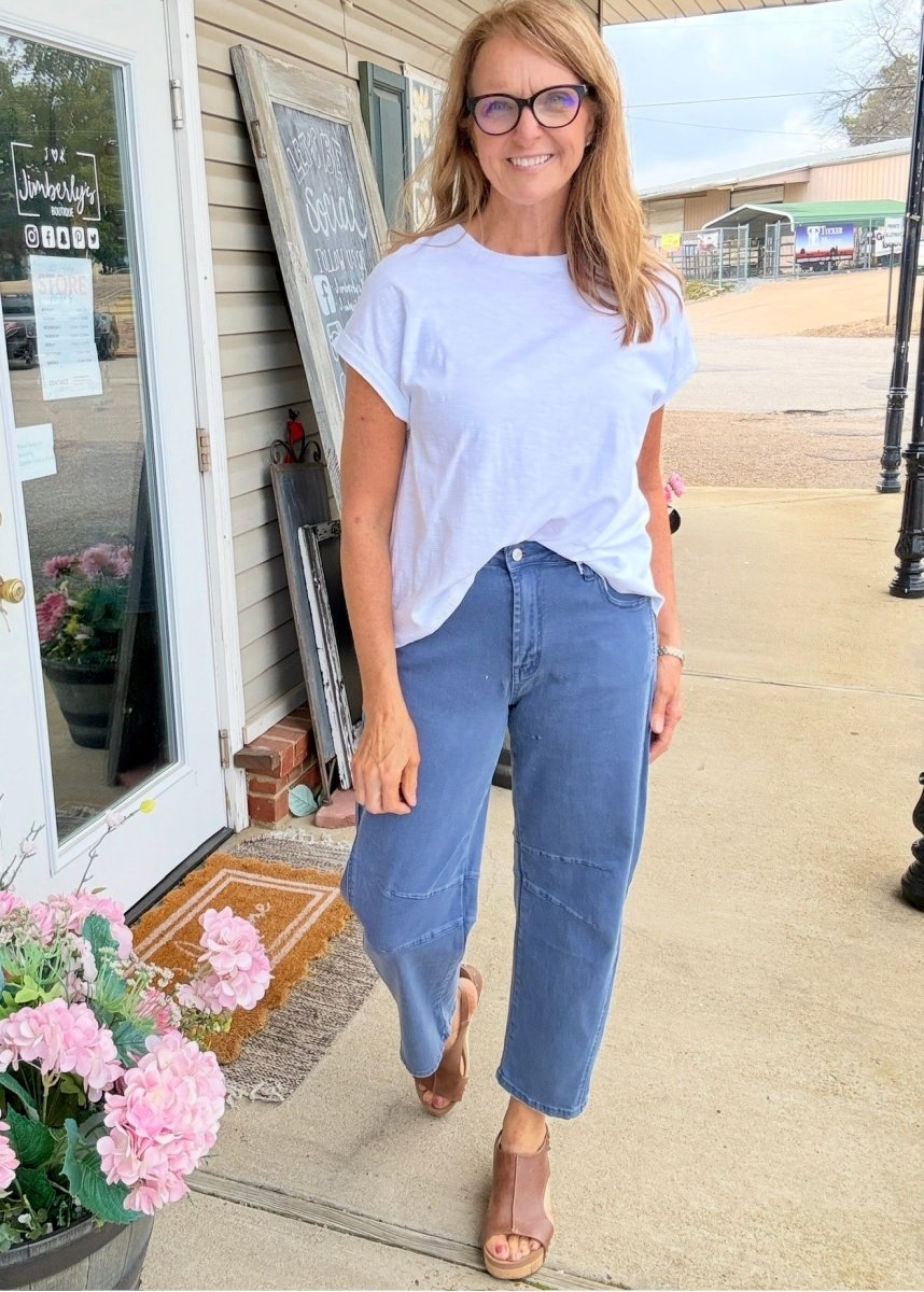 Pure Comfort Slub Top - White - Casual Top - Jimberly's Boutique - Olive Branch - Mississippi