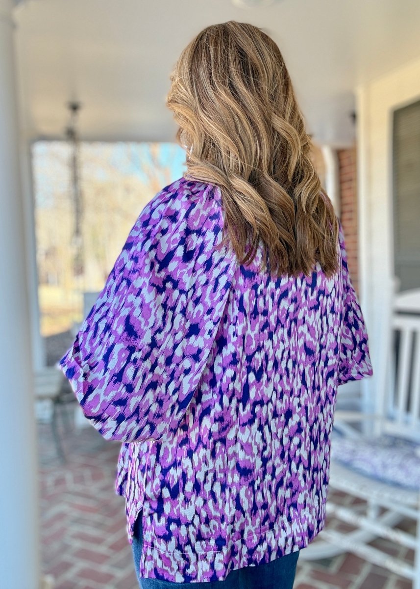 Purple Mix Puff Sleeve Top | Umgee - Umgee Top - Jimberly's Boutique - Olive Branch - Mississippi