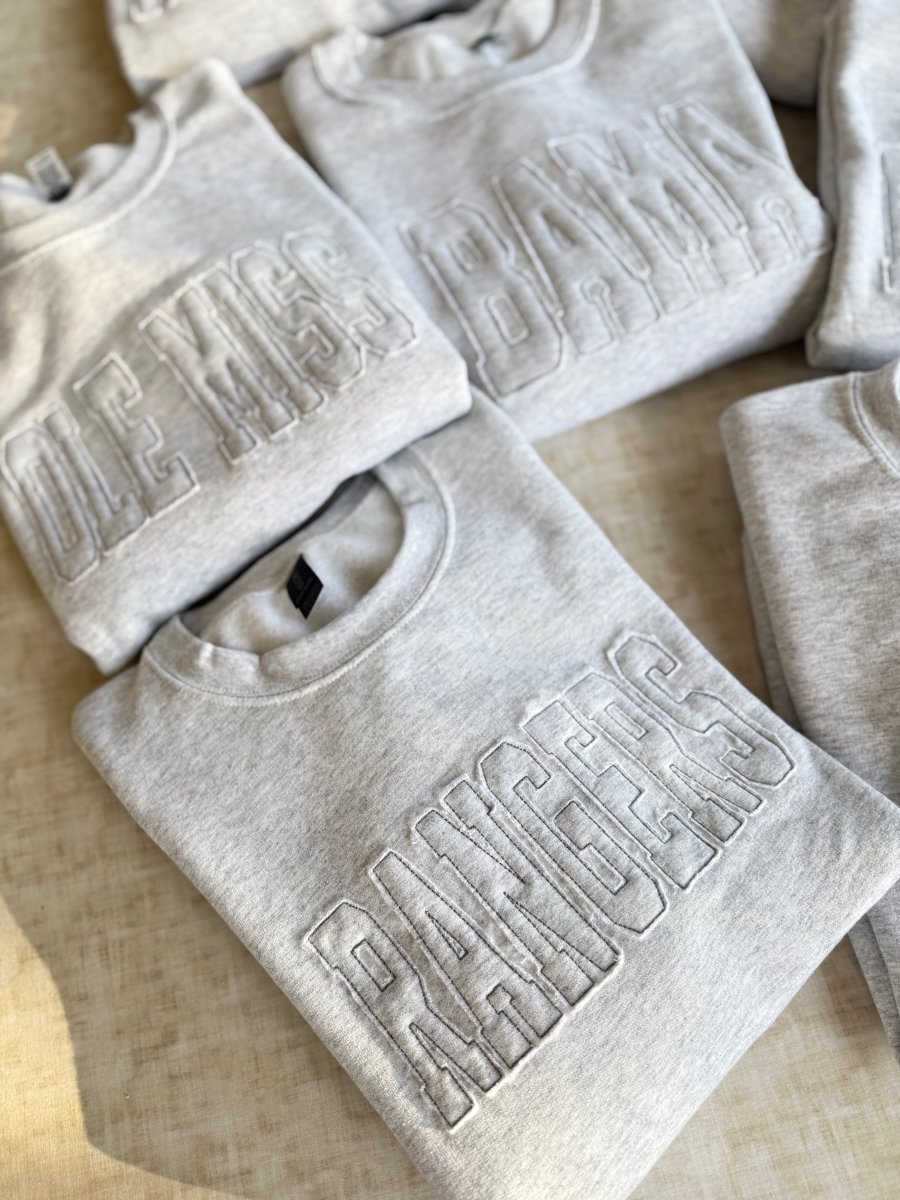 Rangers Tone on Tone Applique Sweatshirt - Jimberly's Boutique - Olive Branch - Mississippi