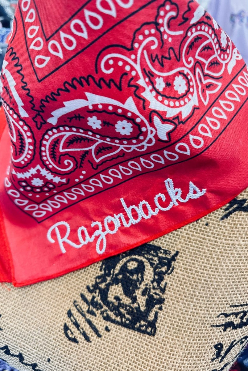 Razorbacks Embroidered Bandana - accessories - Jimberly's Boutique - Olive Branch - Mississippi