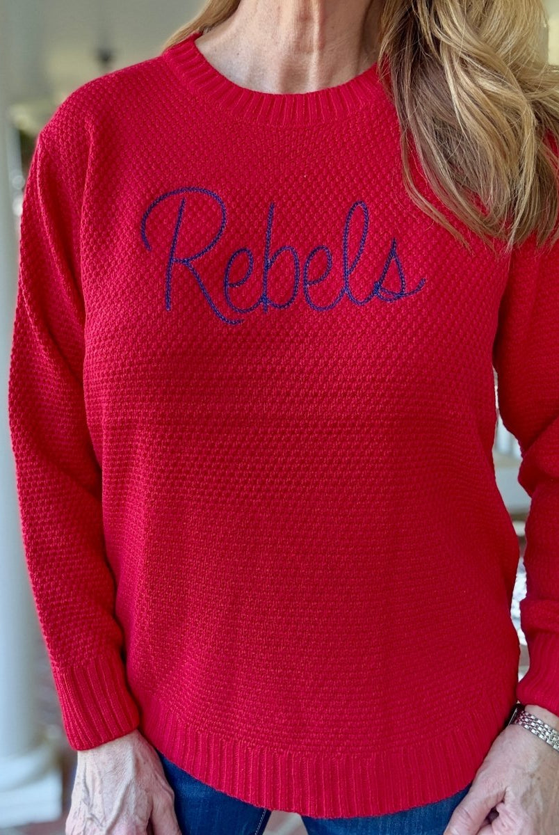 Rebels Embroidered Basic Sweater - sweater - Jimberly's Boutique - Olive Branch - Mississippi