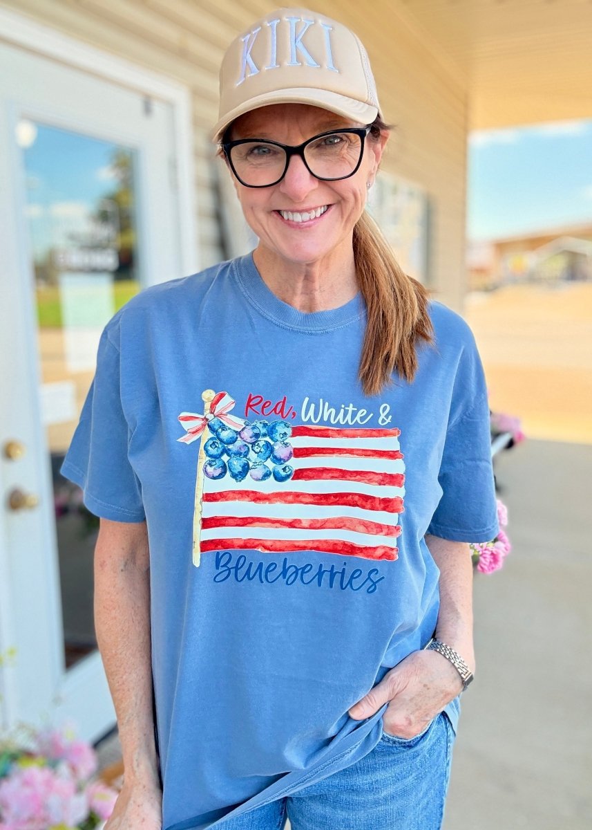 Red, White & Blueberries | Comfort Colors - Embroidered Comfort Colors - Jimberly's Boutique - Olive Branch - Mississippi