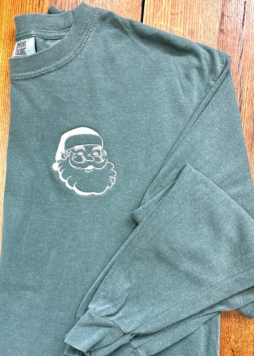 Retro Santa| Embroidered | Comfort Colors | Blue Spruce - Embroidered Comfort Colors - Jimberly's Boutique - Olive Branch - Mississippi