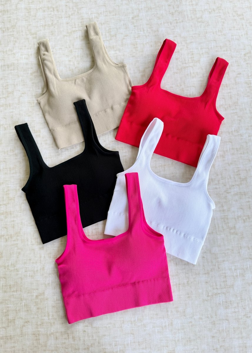 Ribbed Square Neck Tank Top - tank top - Jimberly's Boutique - Olive Branch - Mississippi