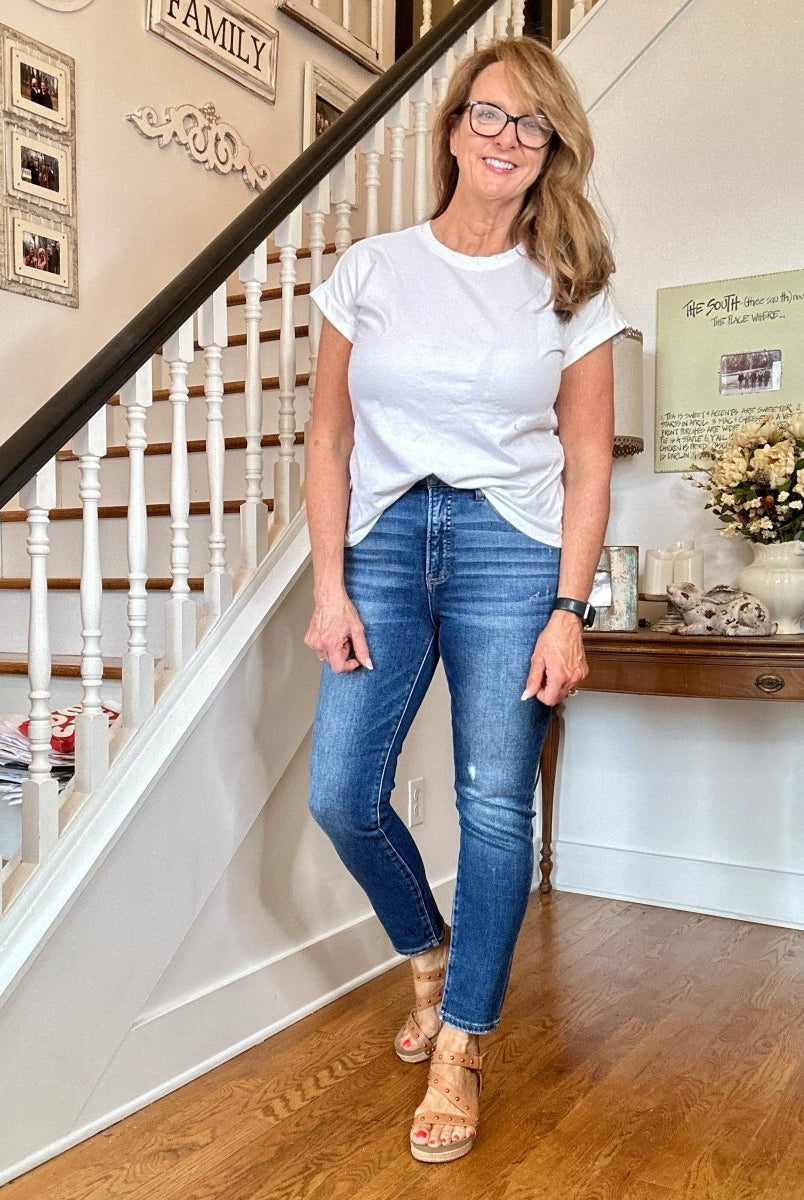 Risen Aspen Tummy Control High Rise Ankle Skinny Jeans - risen jeans - Jimberly's Boutique - Olive Branch - Mississippi