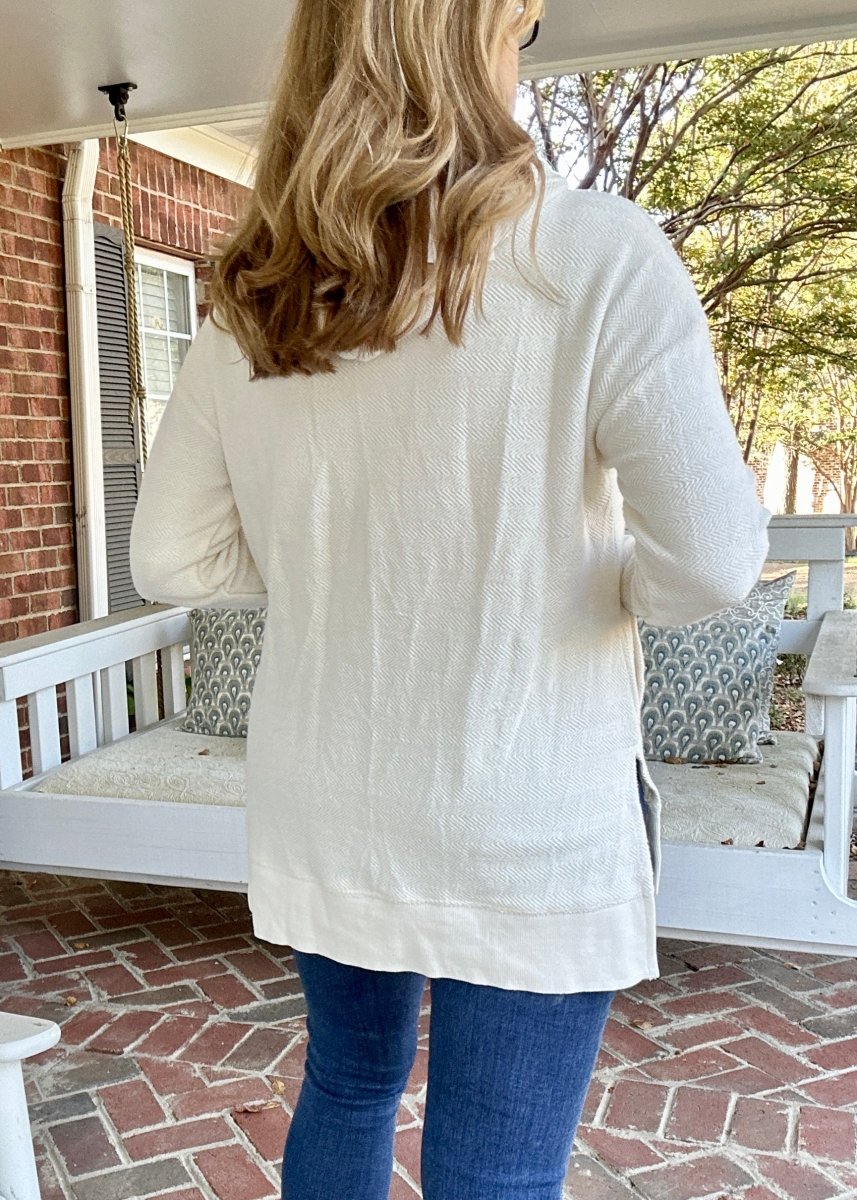 Royce Long Sleeve Hooded Side - Split Pocketed - Ivory - Harbor Way - Royce Harbor Way - Jimberly's Boutique - Olive Branch - Mississippi