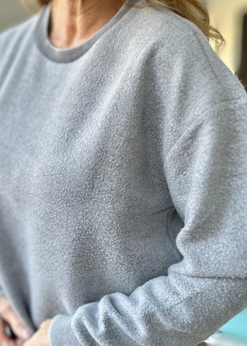 Royce Reversed Out Ponchoville Fleece - Grey - Royce Sweatshirt - Jimberly's Boutique - Olive Branch - Mississippi