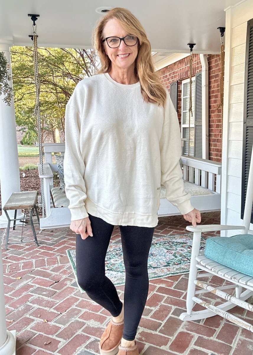 Royce Reversed Out Ponchoville Fleece - Ivory - Jimberly's Boutique - Olive Branch - Mississippi