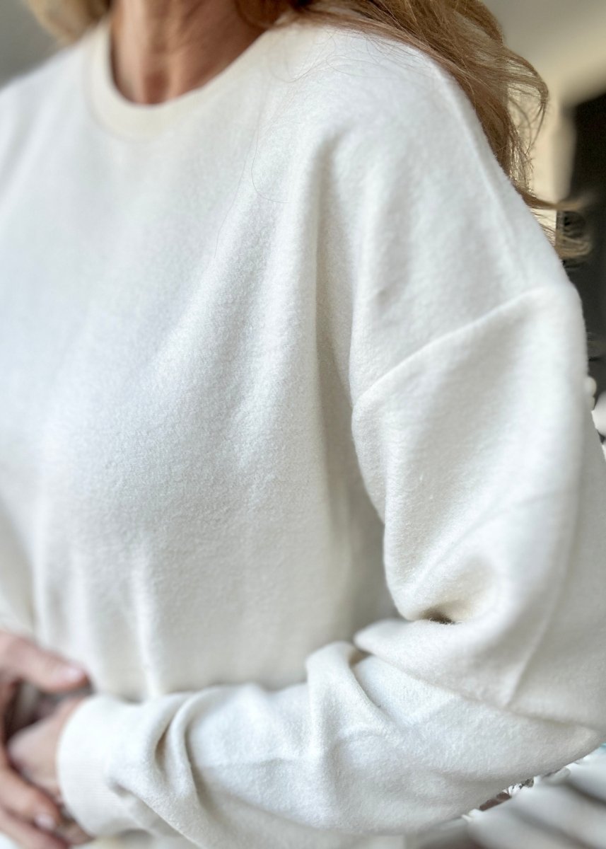 Royce Reversed Out Ponchoville Fleece - Ivory - Jimberly's Boutique - Olive Branch - Mississippi