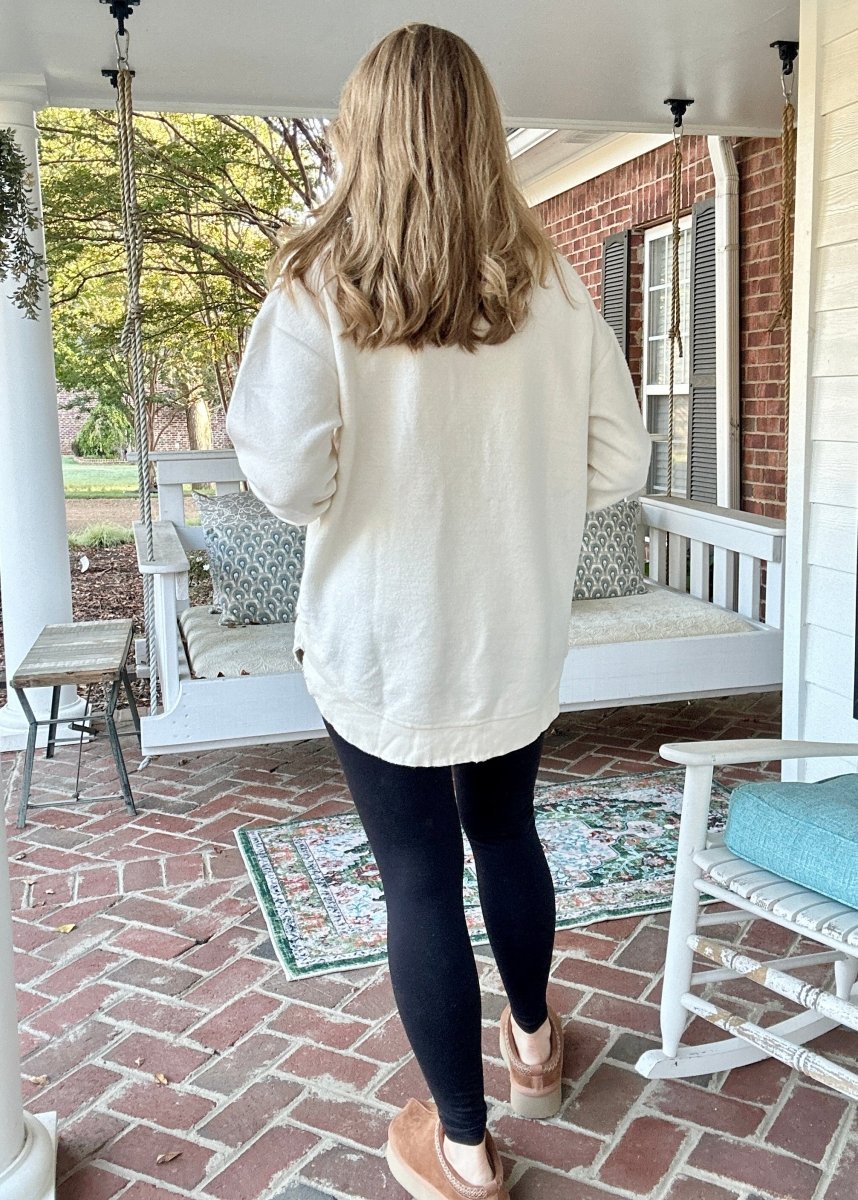 Royce Reversed Out Ponchoville Fleece - Ivory - Jimberly's Boutique - Olive Branch - Mississippi