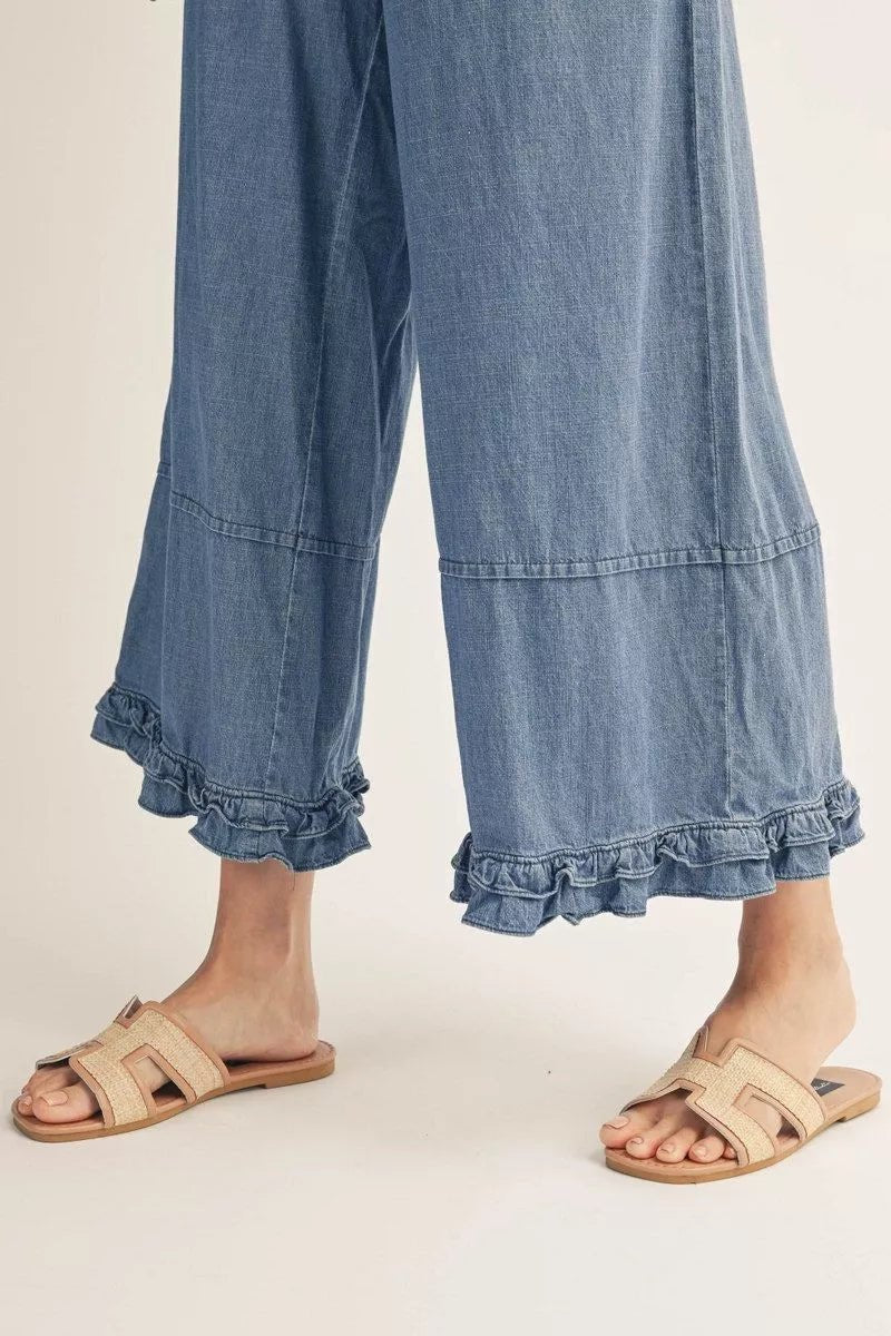 Ruffle Hem Denim Pants | Jodifl - Pants - Jimberly's Boutique - Olive Branch - Mississippi