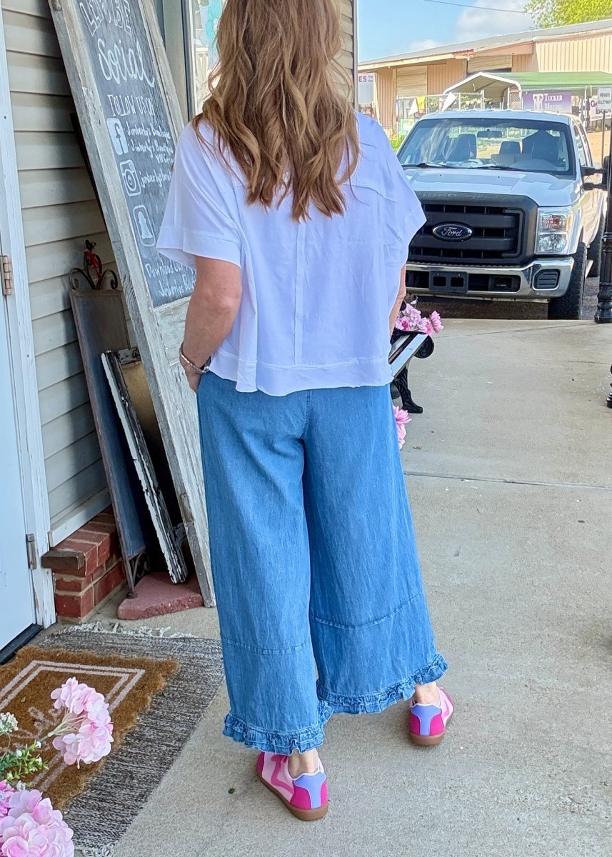 Ruffle Hem Denim Pants | Jodifl - Pants - Jimberly's Boutique - Olive Branch - Mississippi