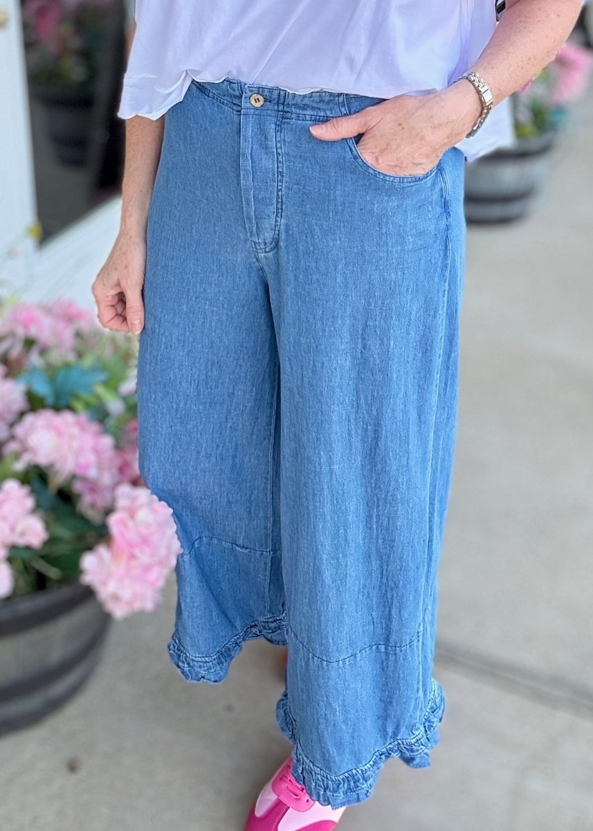 Ruffle Hem Denim Pants | Jodifl - Pants - Jimberly's Boutique - Olive Branch - Mississippi