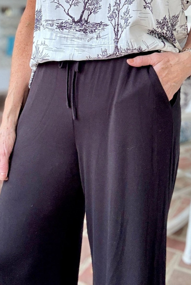 Ruffled Wide Leg Pants - Black - casual pants - Jimberly's Boutique - Olive Branch - Mississippi
