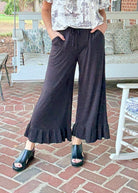 Ruffled Wide Leg Pants - Black - casual pants - Jimberly's Boutique - Olive Branch - Mississippi