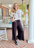 Ruffled Wide Leg Pants - Black - casual pants - Jimberly's Boutique - Olive Branch - Mississippi