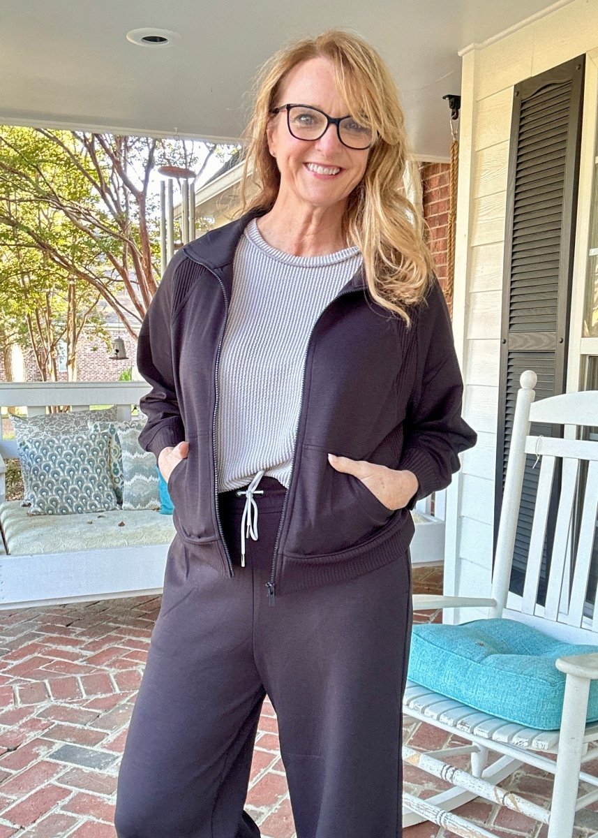 Scuba Full Zip Jacket - Black | Zenana - Jacket - Jimberly's Boutique - Olive Branch - Mississippi