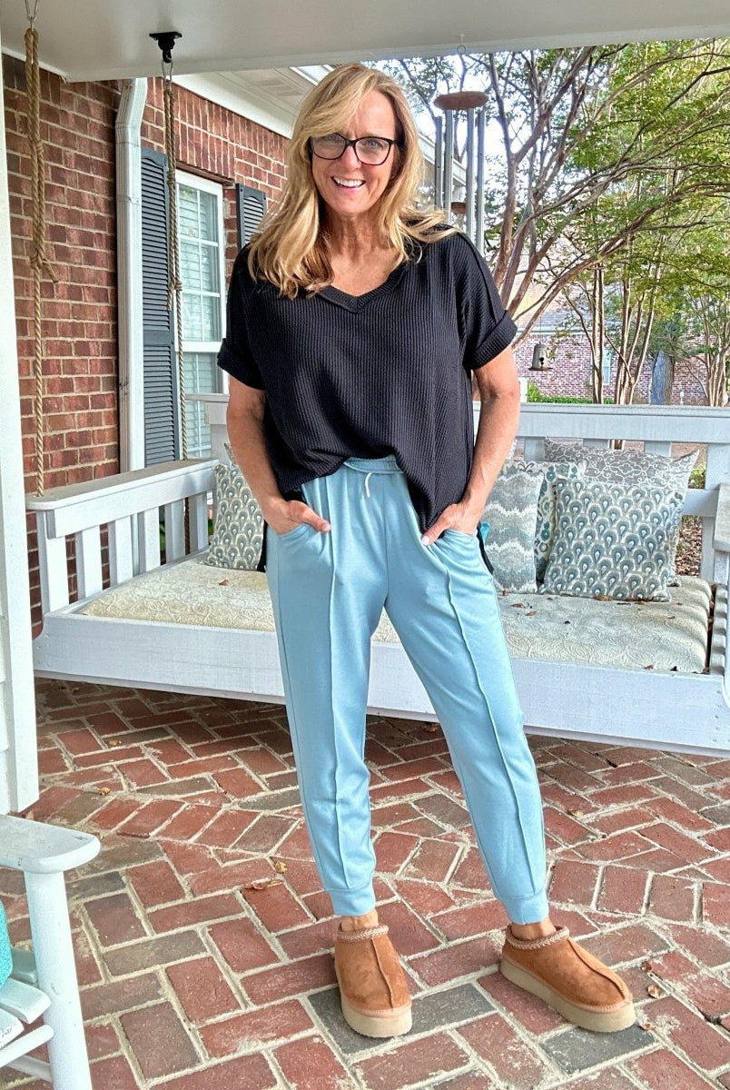 Scuba Jogger Sweatpants - Blue Grey - Casual Joggers - Jimberly's Boutique - Olive Branch - Mississippi