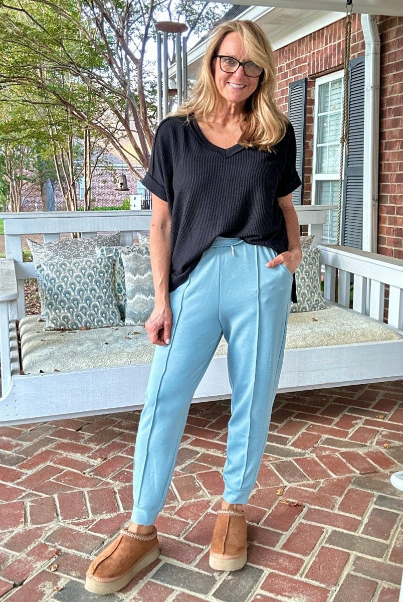 Scuba Jogger Sweatpants - Blue Grey - Casual Joggers - Jimberly's Boutique - Olive Branch - Mississippi