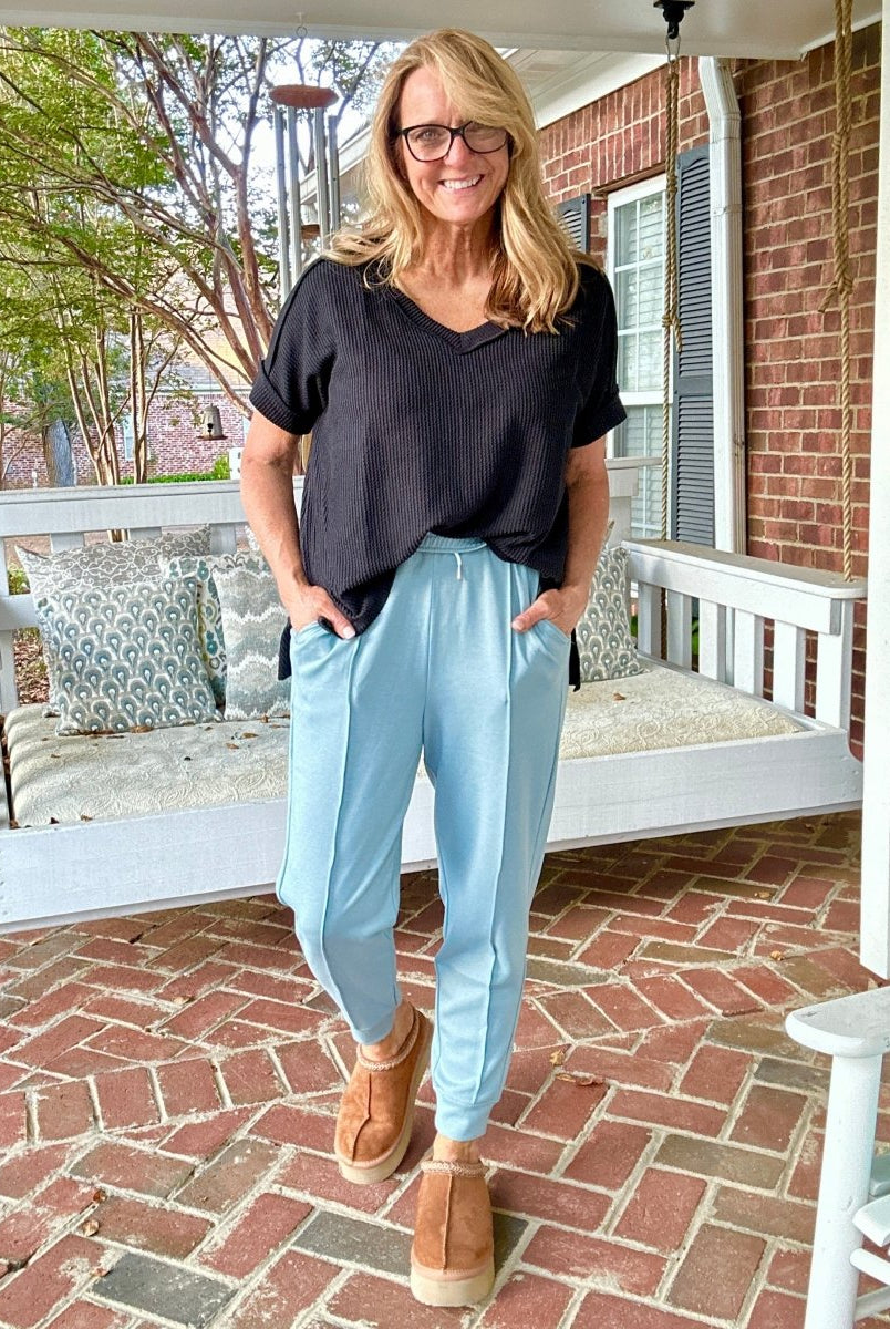 Scuba Jogger Sweatpants - Blue Grey - Casual Joggers - Jimberly's Boutique - Olive Branch - Mississippi
