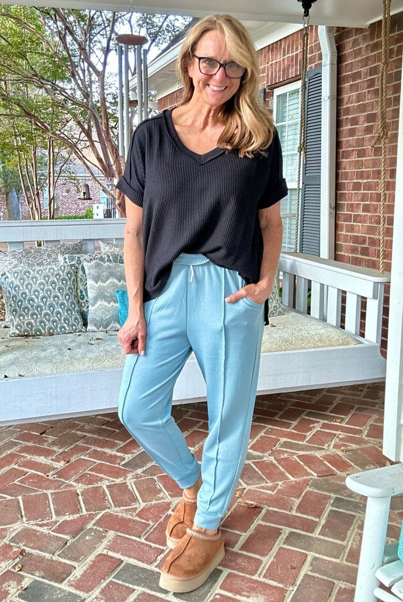 Scuba Jogger Sweatpants - Blue Grey - Casual Joggers - Jimberly's Boutique - Olive Branch - Mississippi