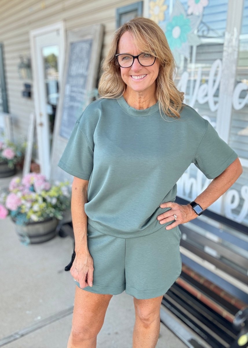 Scuba Shorts Set - Dk Forest - shorts set - Jimberly's Boutique - Olive Branch - Mississippi