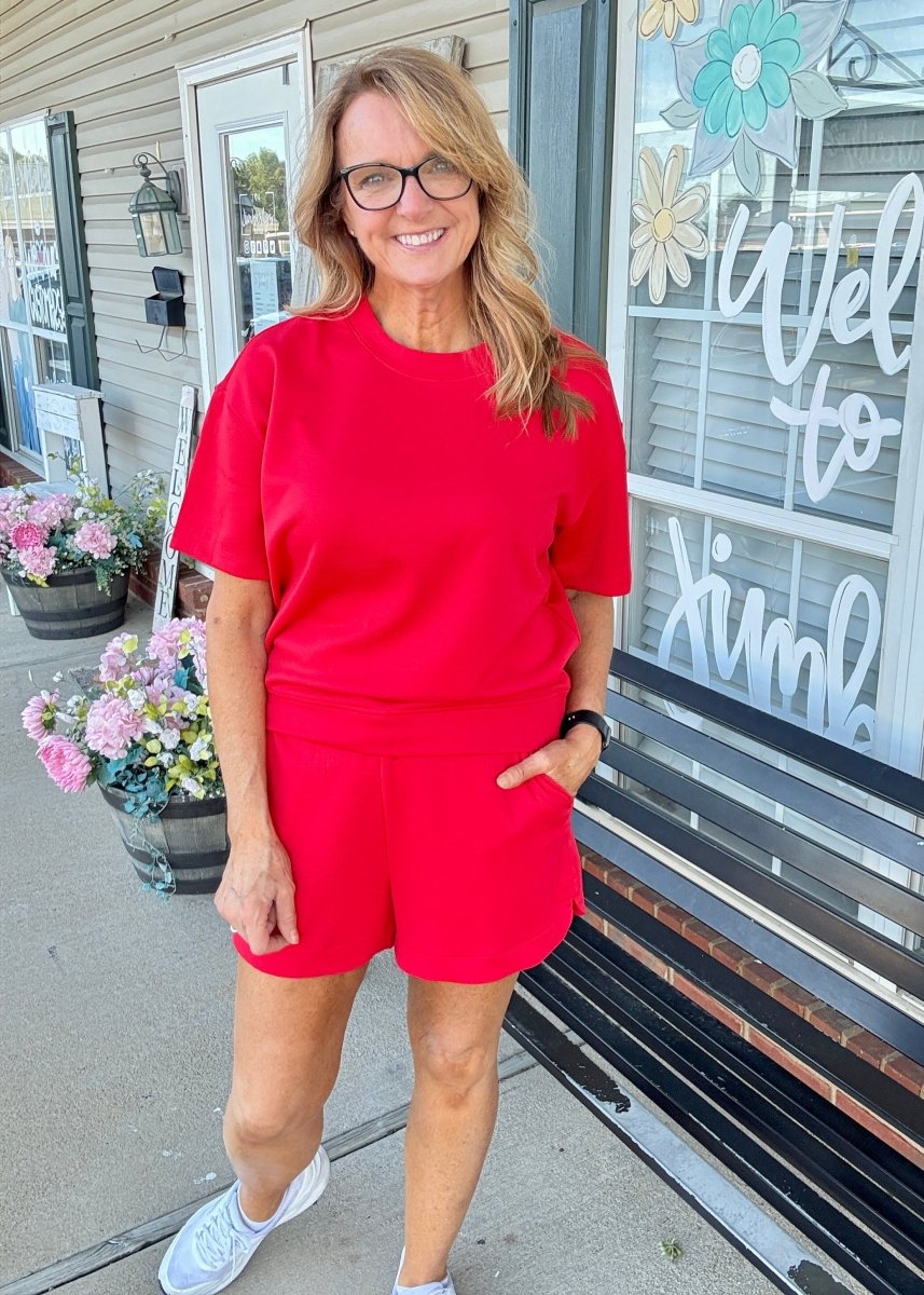 Scuba Shorts Set - Red - shorts set - Jimberly's Boutique - Olive Branch - Mississippi