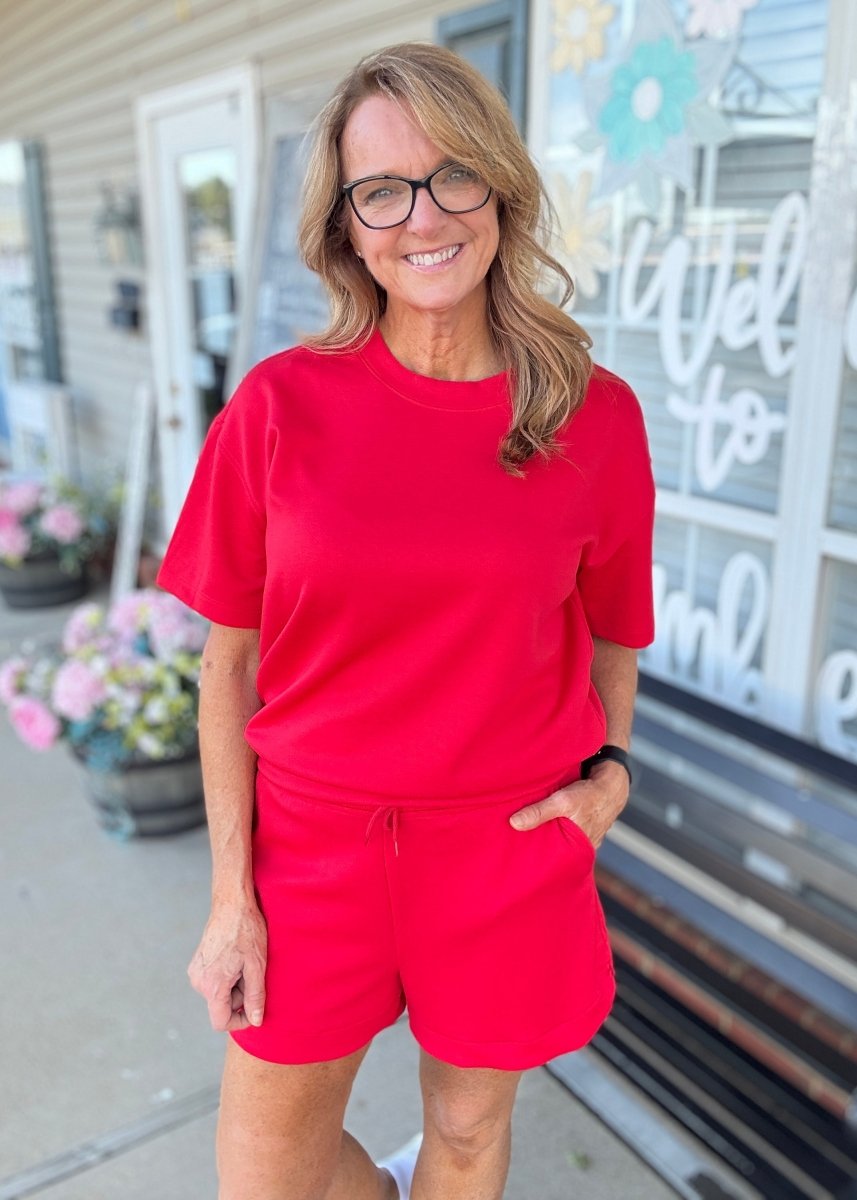 Scuba Shorts Set - Red - shorts set - Jimberly's Boutique - Olive Branch - Mississippi